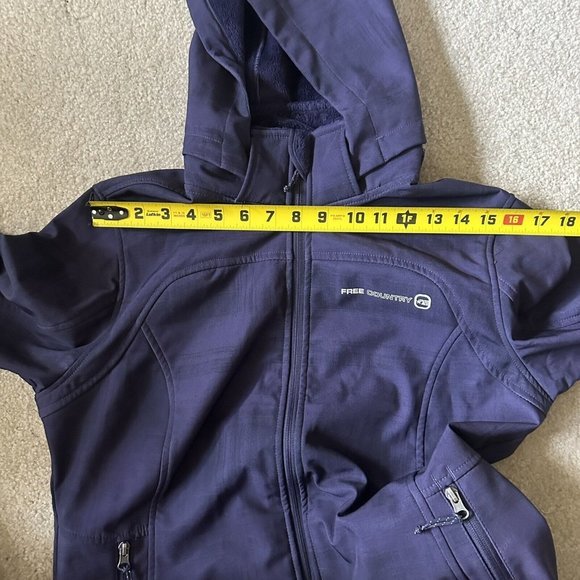 Ladies FREE COUNTRY Soft Shell Outerwear Hooded Jacket‎ Fleece Lined Size Medium - Picture 9 of 13